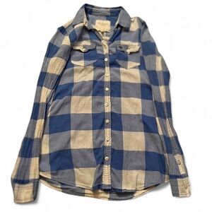 Women’s Vintage Abercrombie & Fitch Button-Up Blue/White Checkered Shirt Size XS